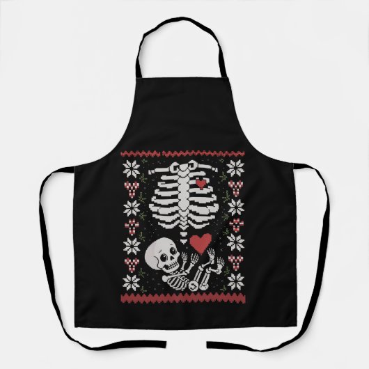 Tablier Grosse Enceinte moche Sweaters de Noël Crâne (Recto)