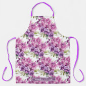 Tablier Grosse fille violet orchidée florale (Recto)