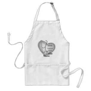 Tablier Grosse infirmière de coeur gris