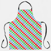 Tablier Grosse pois multicolore années rétro (Recto)