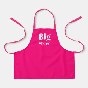 Tablier Grosse Soeur Hot rose Fuchsia blanche fille