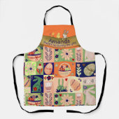 Tablier Grotte de collage couleur Whimsical (Recto)