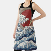 Tablier Grue et illustration de vague japonaise C traditio (Insitu)