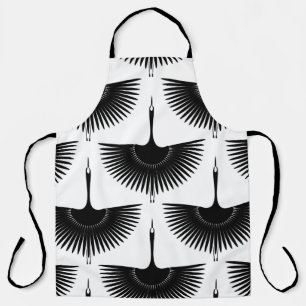 Tablier Grue gracieuse : Motif d'oiseaux orientaux