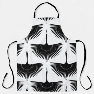Tablier Grue gracieuse : Motif d'oiseaux orientaux