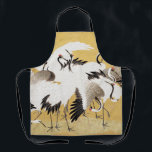 Tablier Grues d'horloges japonaises Vintage Bird Rich Clas<br><div class="desc">Cette image est basée sur le troupeau japonais de grues (18ème siècle) peinture vintage par Ishida Yutei. Image du domaine public de l'Institut d'Art de Minneapolis.</div>