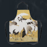 Tablier Grues d'horloges japonaises Vintage Bird Rich Clas<br><div class="desc">Cette image est basée sur le troupeau japonais de grues (18ème siècle) peinture vintage par Ishida Yutei. Image du domaine public de l'Institut d'Art de Minneapolis.</div>
