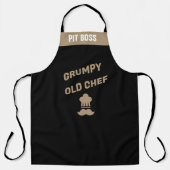 Tablier Grumpy Vieux Chef Humour Personnalisé (Recto)