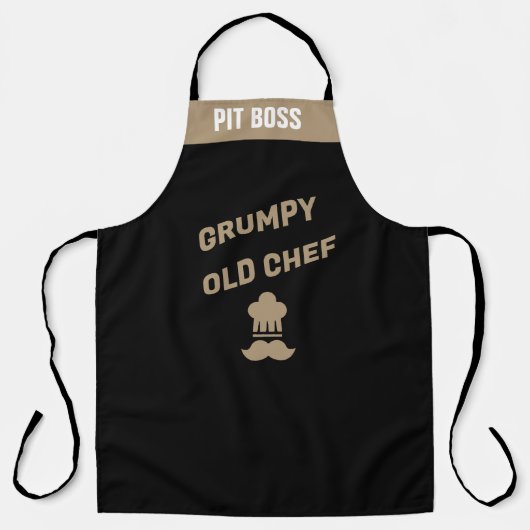 Tablier Grumpy Vieux Chef Humour Personnalisé (Recto)