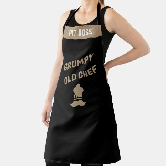 Tablier Grumpy Vieux Chef Humour Personnalisé (Insitu)