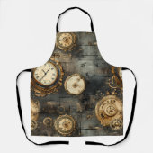 Tablier Grunge Rustic Steampunk Horloge (8) (Recto)