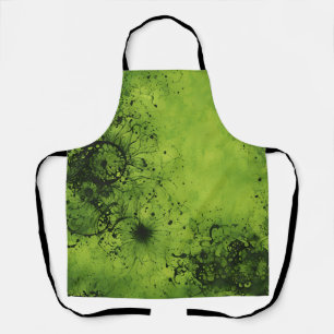 Tablier Grunge vert citron avec accents noirs