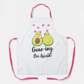 Tablier Guac-ing personnalisé Notre monde : Avocado romant (Recto)