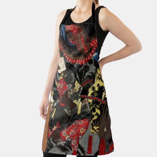 Tablier Guerrier japonais combattant serpent géant (Insitu)