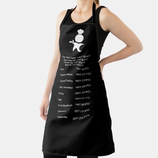 Tablier Guide de la viande à température moyenne Noir, che (Insitu)