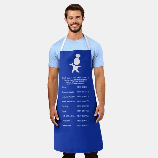 Tablier Guide de la viande Température Bleu égyptien, chef (Porté)