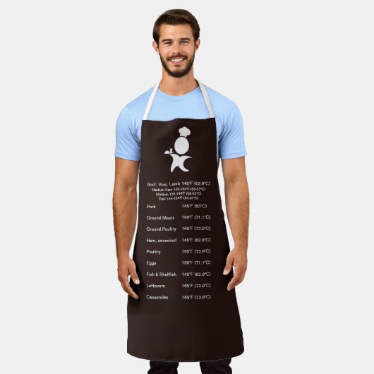 Tablier Guide de la viande tempérée Chocolat foncé Brown, (Porté)