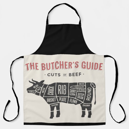 Tablier Guide des bouchers Coupes de boeuf (Recto)
