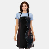 Tablier Guitare Électrique Sur Fond Noir (Porté)