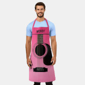 Tablier Guitare rose personnalisée (Porté)