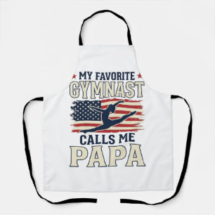 Tablier Gymnaste préféré m'appelle Papa Patriotique Vintag