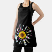 Tablier Hair Stylist Barber Tools Floral (Insitu)