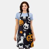 Tablier Halloween Aprons, crâne de chat Jack-o-Lantern Cit (Porté)