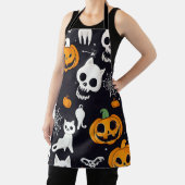 Tablier Halloween Aprons, crâne de chat Jack-o-Lantern Cit (Insitu)