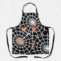 Halloween Aprons, Happy Halloween Spider Web Chef