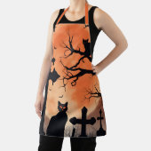 Tablier Halloween Aprons, Horreur Halloween Cat de cimetiè (Insitu)