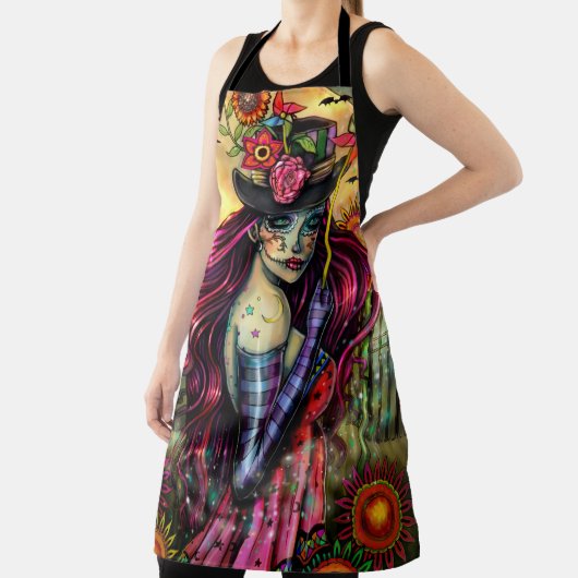 Tablier Halloween Art Sugar Skull par Molly Harrison (Insitu)