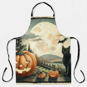 Tablier Halloween/Automne/Automne/citrouille/chat (Recto)