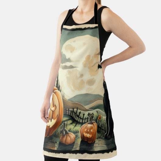 Tablier Halloween/Automne/Automne/citrouille/chat (Insitu)