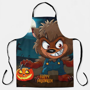 Tablier Halloween/automne/loup-garou/dessin animé