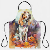 Tablier Halloween Basset Hound Avec Crainte Citrouille (Recto)