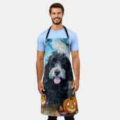 Tablier Halloween Bernedoodle Avec La Peur Citrouille (Porté)