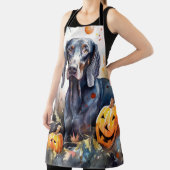 Tablier Halloween Bluetick Coonhound avec la peur Citrouil (Insitu)