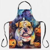 Tablier Halloween Bulldog avec la peur Citrouille (Recto)