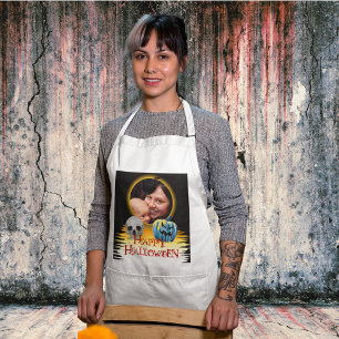 Tablier Halloween cadre photo Squelette et Jack-o'-lantern