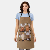 Tablier Halloween Café Cute Fall Iced Café Lover Cadeau (Porté)