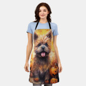 Tablier Halloween Cairn Terrier Avec La Peur Citrouille (Porté)