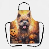 Tablier Halloween Cairn Terrier Avec La Peur Citrouille (Recto)