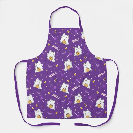 Tablier Halloween Cat Ghost Apron (Recto)