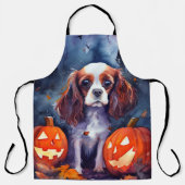 Tablier Halloween Cavalier King Charles Citrouille espagno (Recto)
