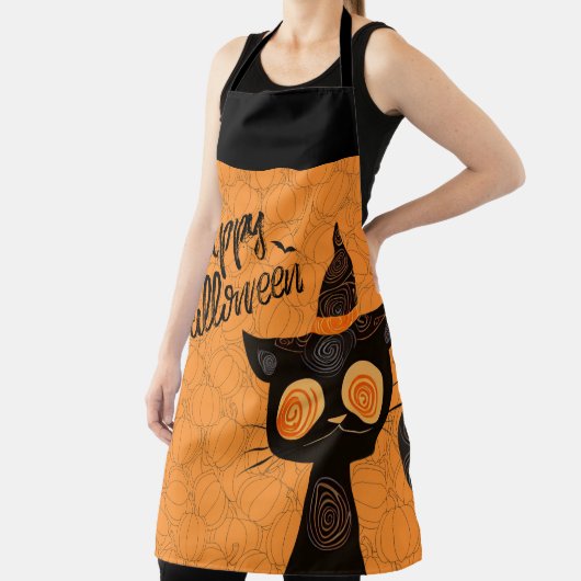 Tablier Halloween/chat/citrouille/automne (Insitu)