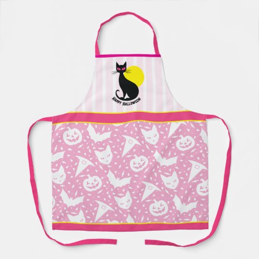 Tablier Halloween Chat Retro Halloween Apron (Recto)