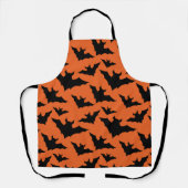 Tablier Halloween chauves-souris noires orange cool éffray (Recto)