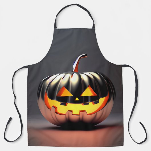 Tablier Halloween Citrouille brillant (Recto)