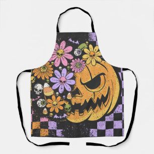 Tablier Halloween Citrouille Floral Automne