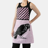 Tablier Halloween corneille ou corbeau rose et noir (Insitu)